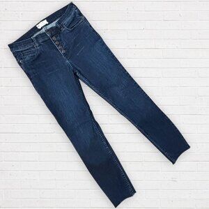 Free People Anthropologie High-Rise Button-Fly Skinny Jeans Women’s 29 Dark Wash